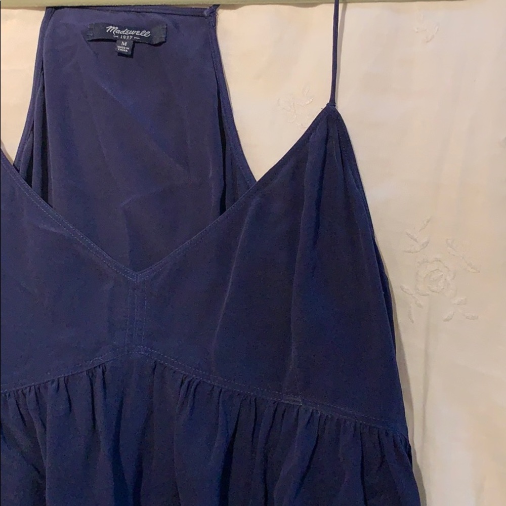 Madewell Silk Navy Cocktail Shirt